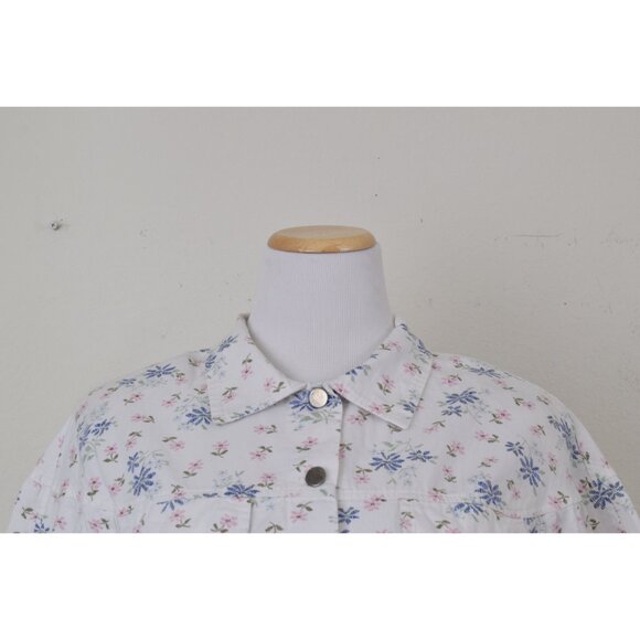Vintage 90s Crop Floral Cotton Shirt by Jolly USA | size Medium - Picture 10 of 10